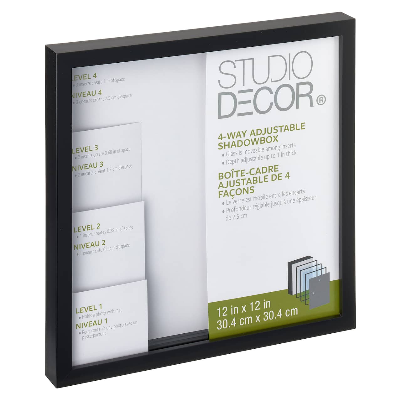 8 Pack: Black Adjustable-Depth 12" x 12" Shadow Box by Studio Décor®